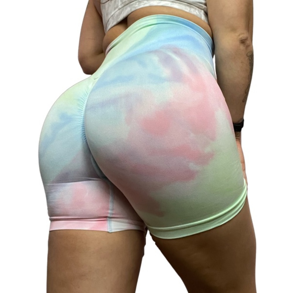 Tie dye scrunch booty shorts